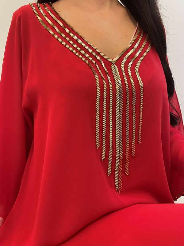 2 Pc Chiffon Handmade Embroidery